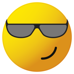 Autocollant Smiley Soleil avec lunettes de soleil 11 cm I