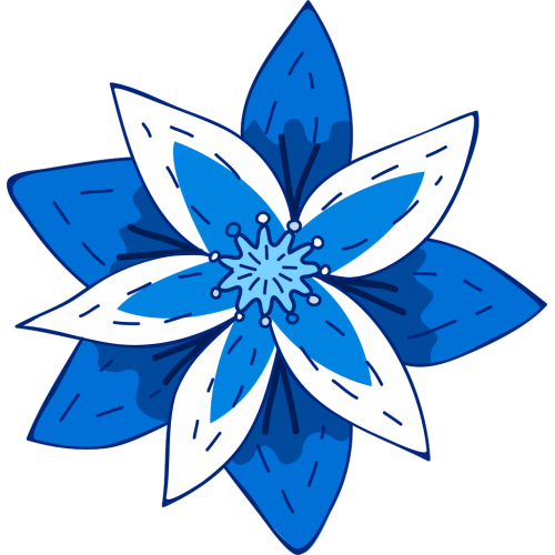 Stickers Fleur bleu