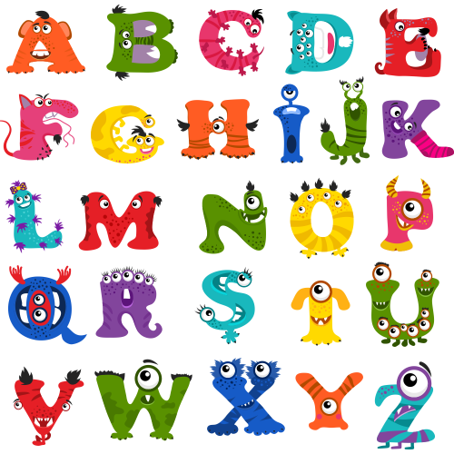 Autocollant Alphabet Enfant Monstre