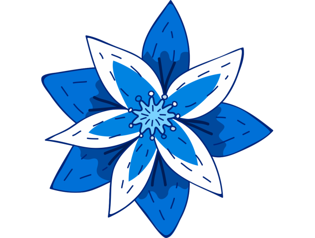 Autocollant Fleur Bleu Foncé - ref.d12068