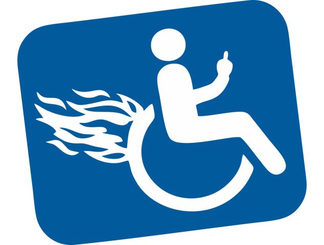 Autocollant Handicapé Flammes - ref.d9330